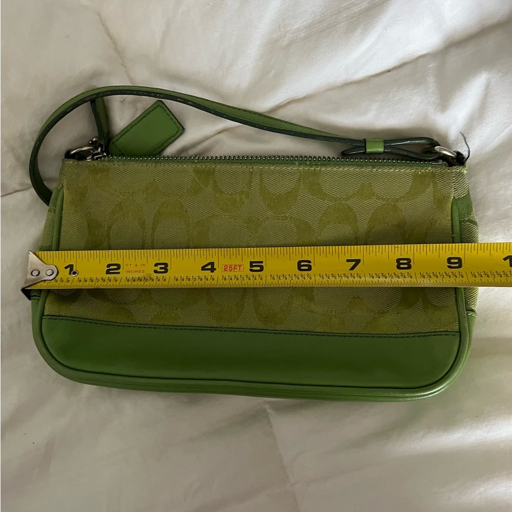 Green Coach wristlet